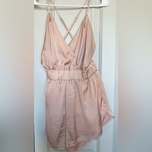 Satin Blush Pink Romper